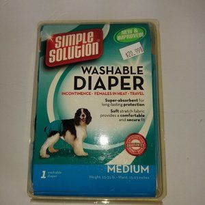 Simple Solution Washable Diaper for Female Dogs Size Medium Teal